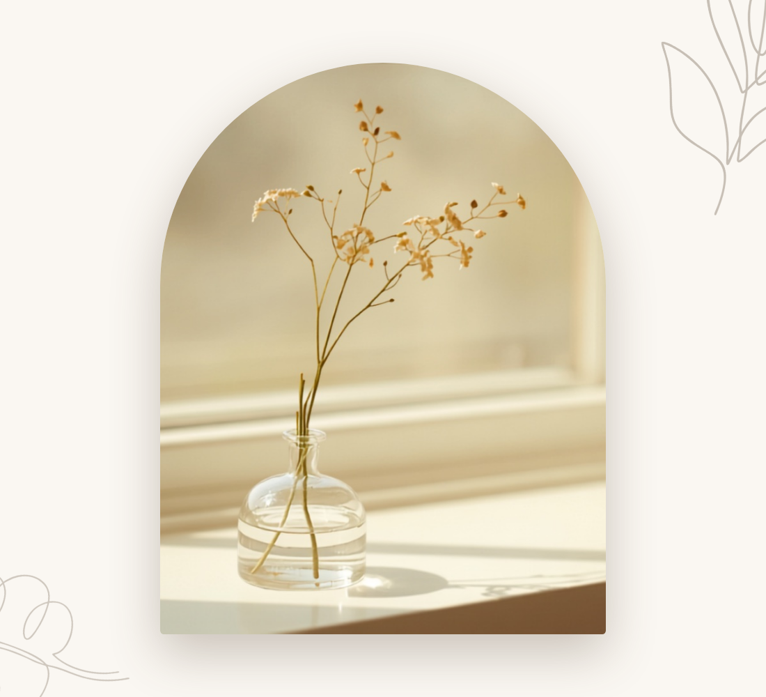 A single wildflower in a glass vase — nothing to perform