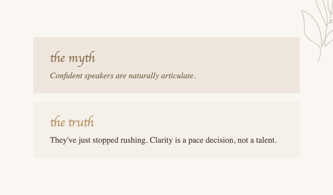 Myth versus truth about how to speak confidently