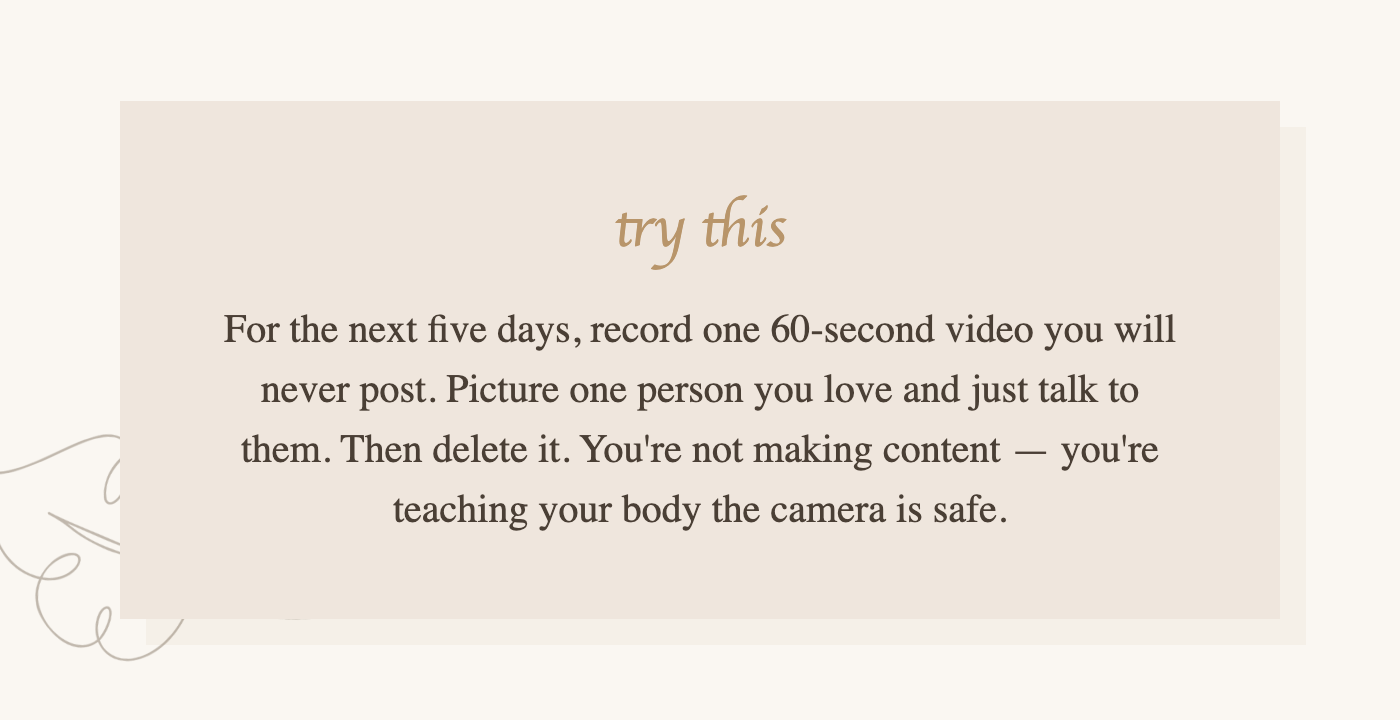 Practice drill for people who freeze on camera: private recordings with no pressure to post